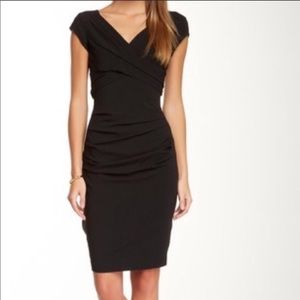 BCBGMAXAZRIA Navy Blue Cap Sleeve Dress 6